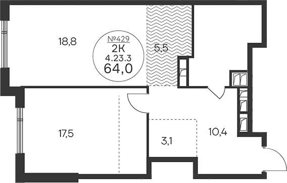 2-комнатная квартира