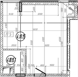 Планировка: Квартира 34,1 м² в ЖК «МФЗ Сантерра»