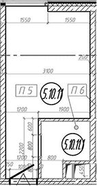 Планировка: Квартира 18,1 м² в ЖК «МФЗ Сантерра»