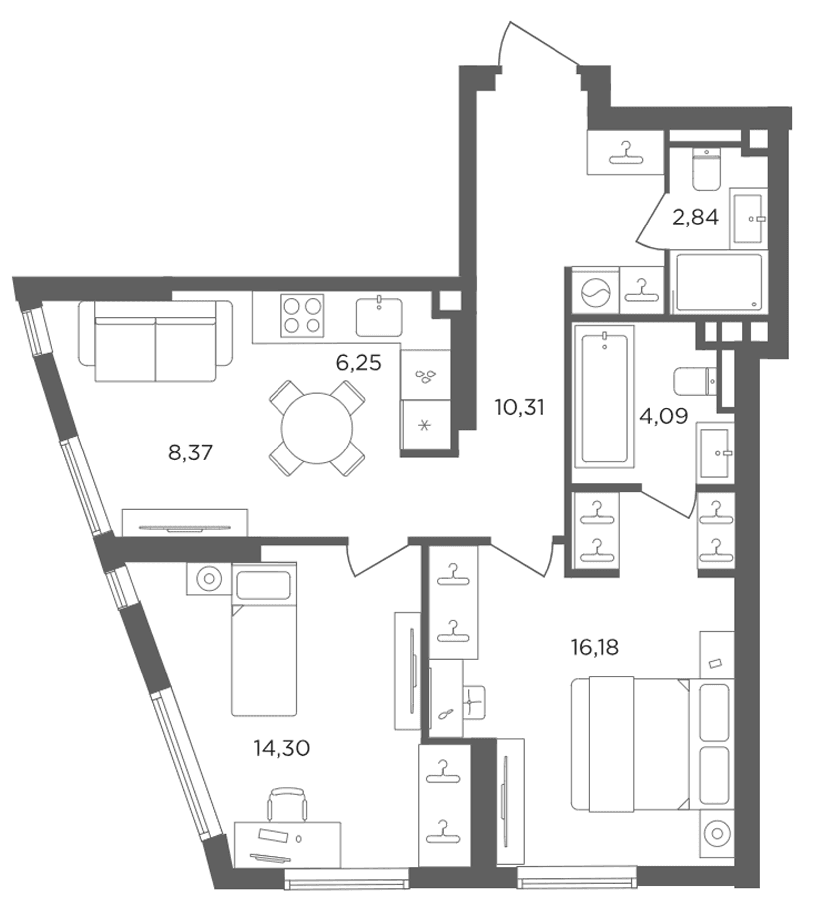 2-комнатная квартира