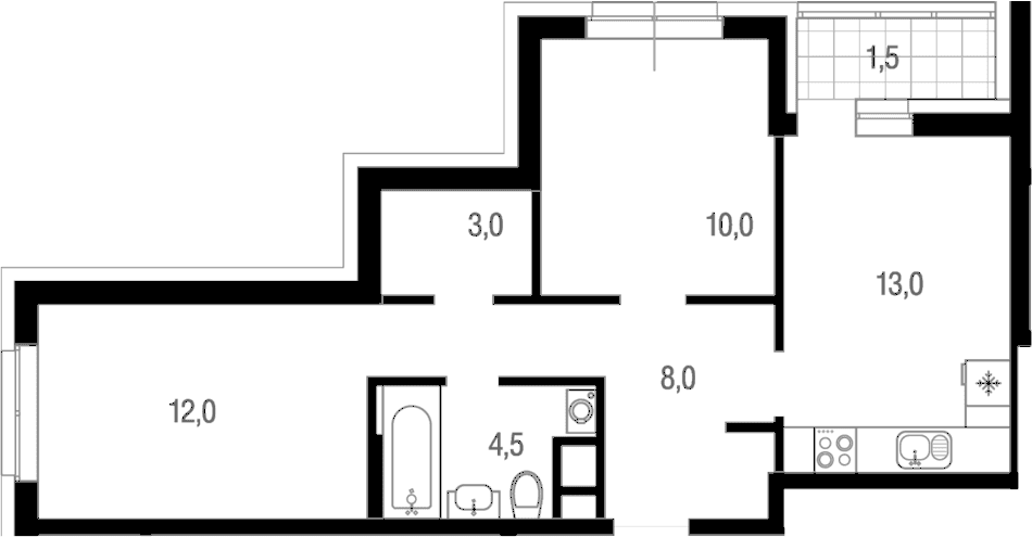 2-комнатная квартира