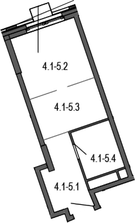 Планировка: Студия 24,3 м² в ЖК «Новые Смыслы»