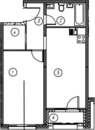 Планировка: Квартира 49 м² в ЖК «Ориент Экспресс»