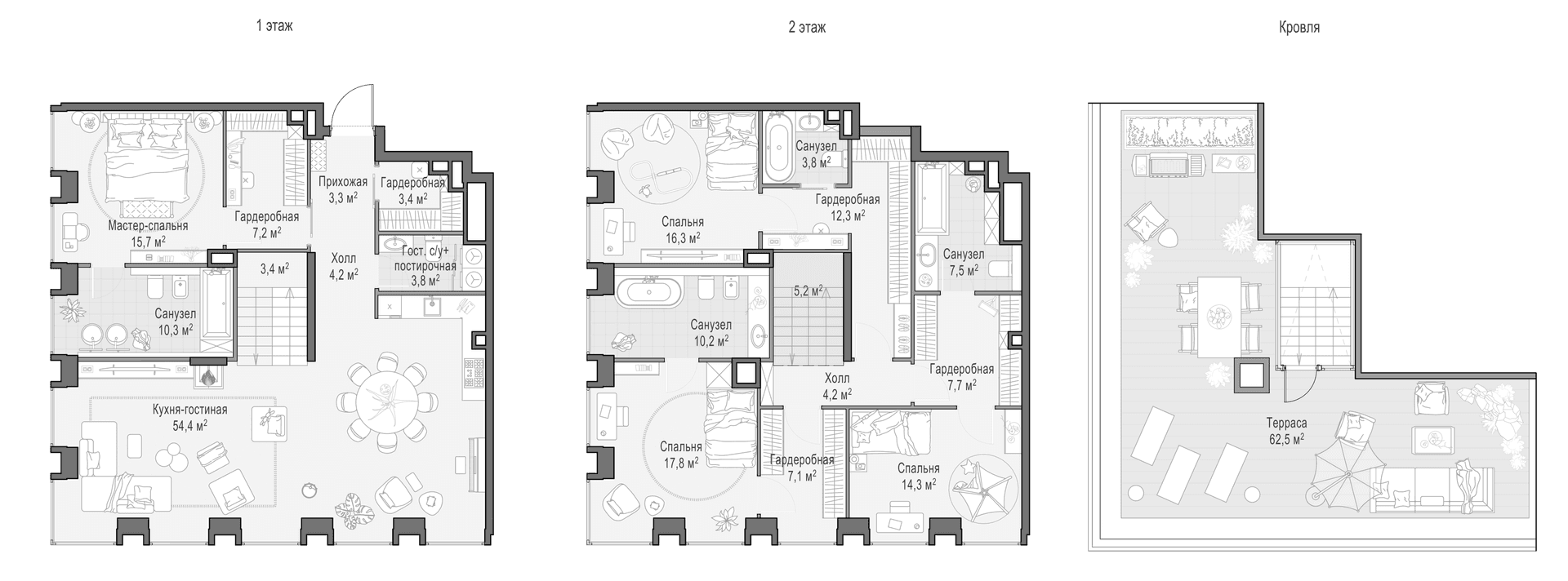 Планировка: Квартира евро-5 193,6 м² в ЖК «Квартал Life Time»