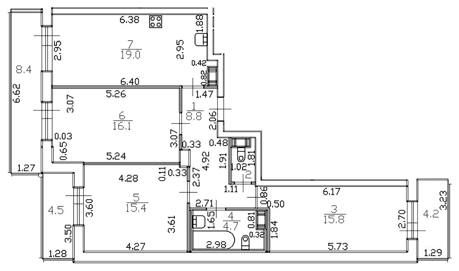 Планировка: Квартира евро-4 81,5 м² в ЖК «Можайский сквер»