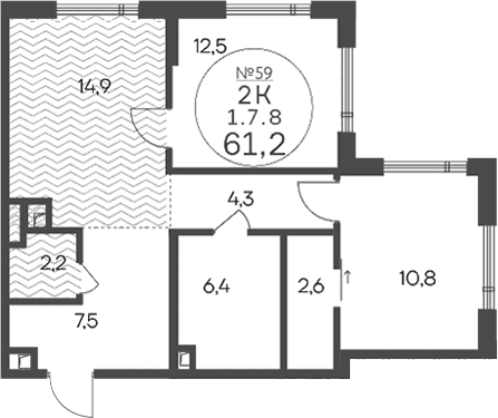 2-комнатная квартира