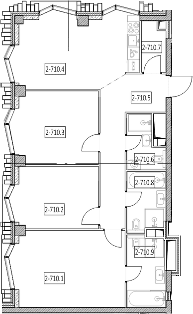 Планировка: Квартира евро-4 93,9 м² в ЖК «Айс Тауэрс»