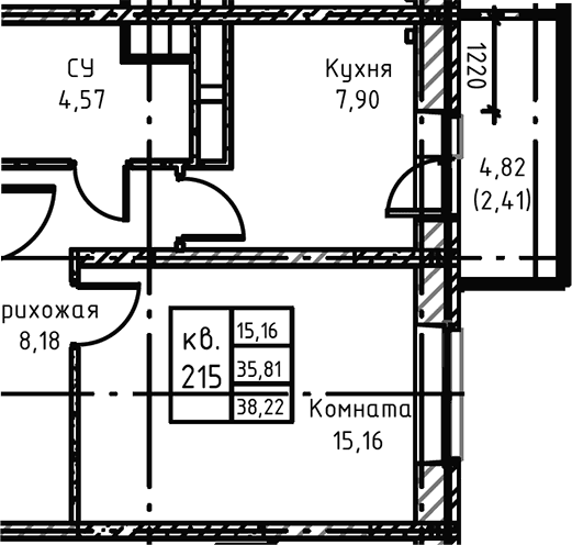 1-комнатная квартира