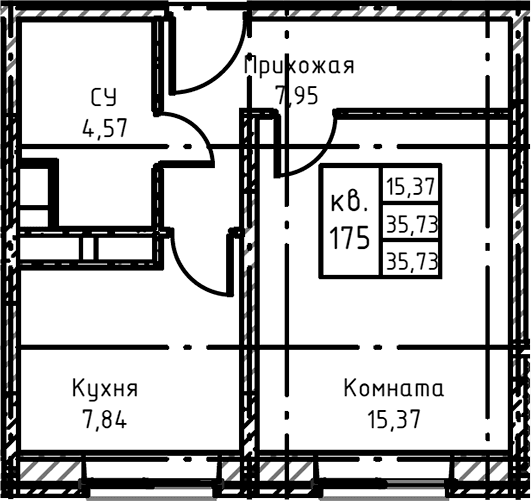 1-комнатная квартира