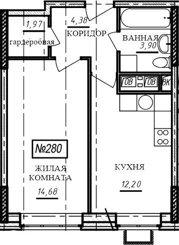 1-комнатная квартира