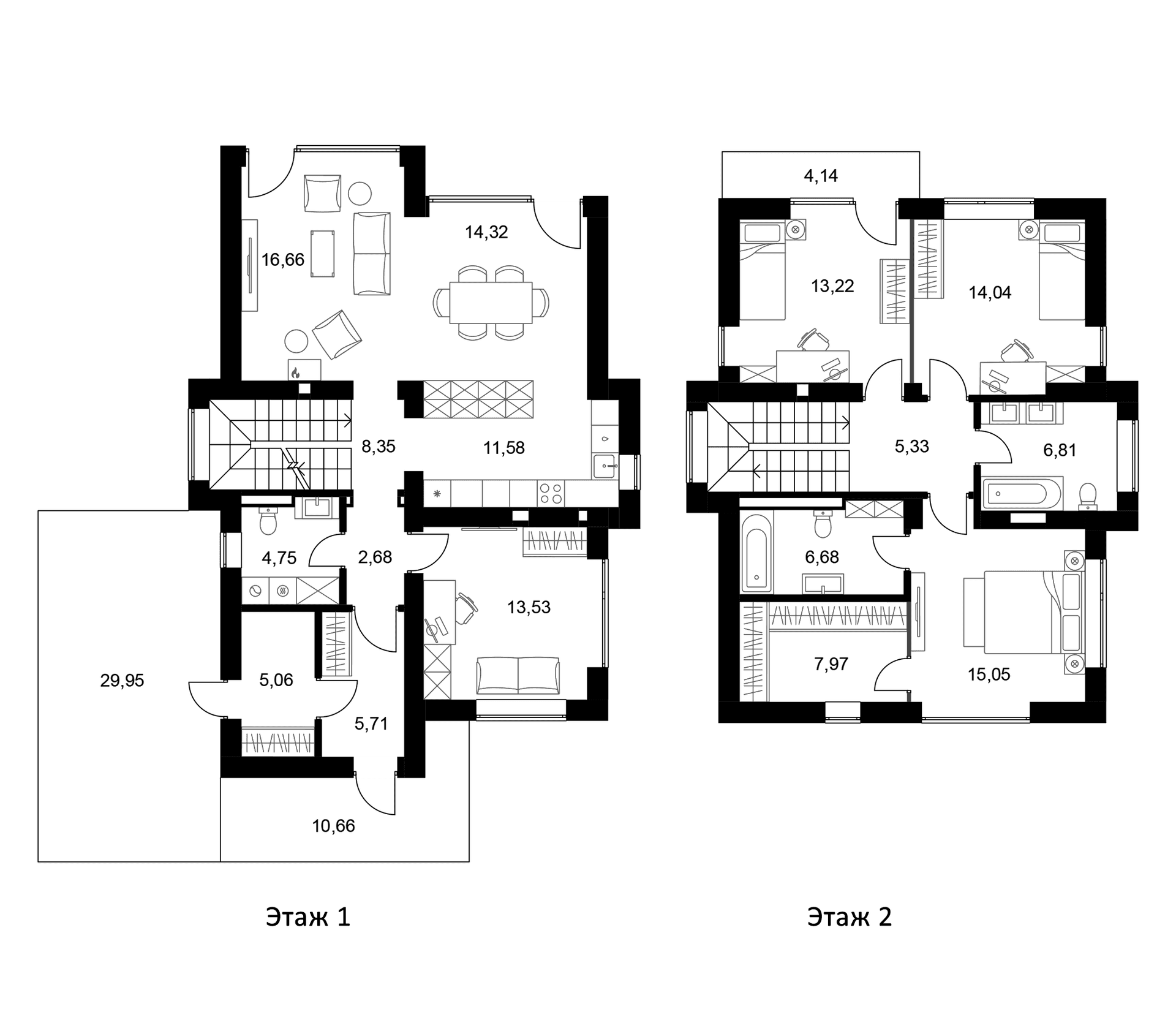 Планировка: Коттедж 169,6 м² в ЖК «Коттеджный поселок Сабурово Клаб»