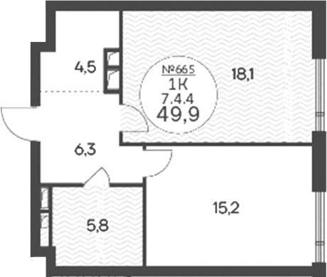 1-комнатная квартира