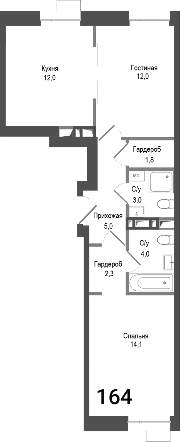 2-комнатная квартира