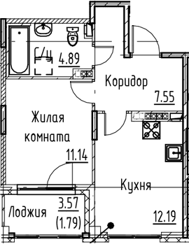 1-комнатная квартира
