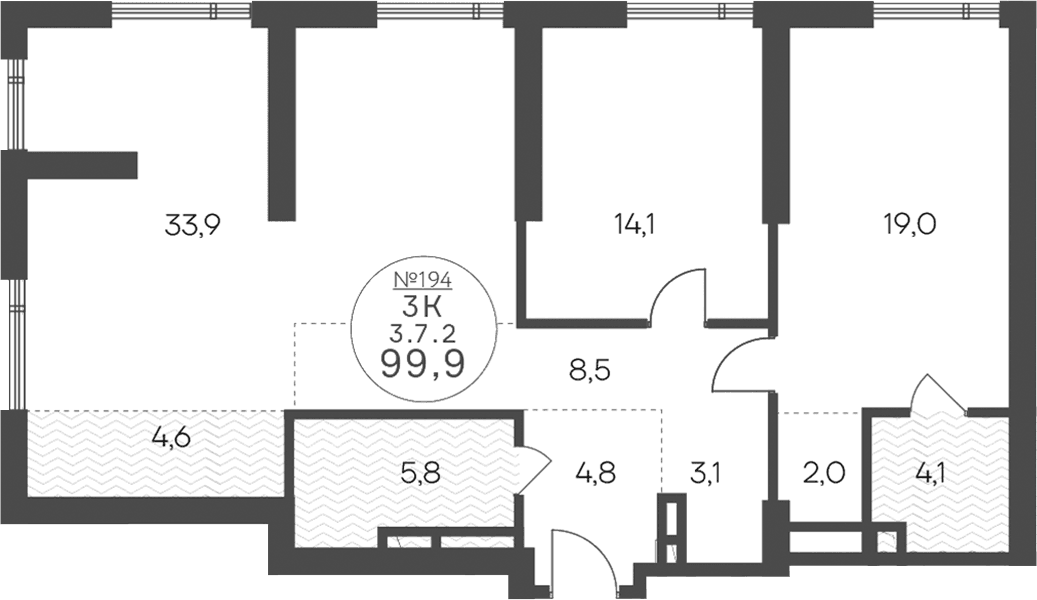 3-комнатная квартира