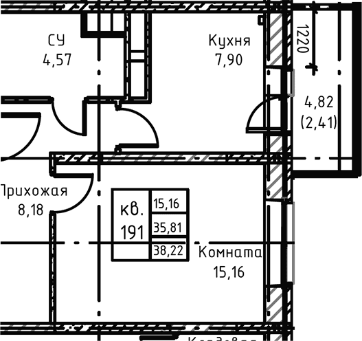 1-комнатная квартира