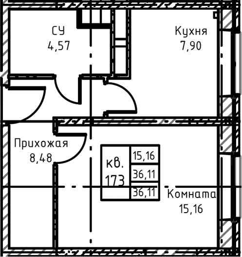 1-комнатная квартира