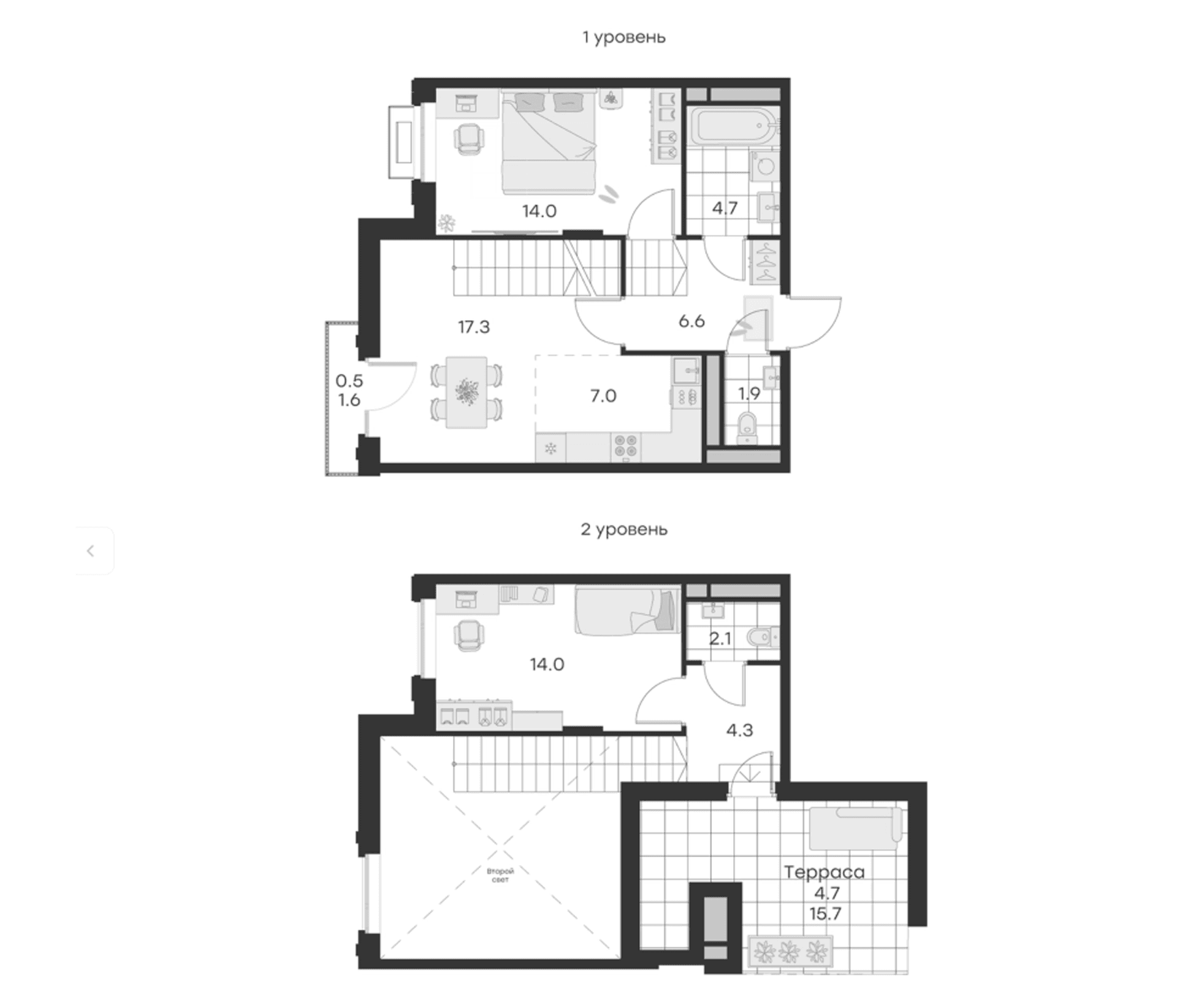 Планировка: Евротрёшка 71,9 м² в ЖК «Михалевич»