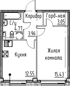 1-комнатная квартира