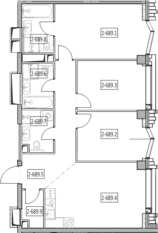 Планировка: Квартира евро-4 88,4 м² в ЖК «Айс Тауэрс»