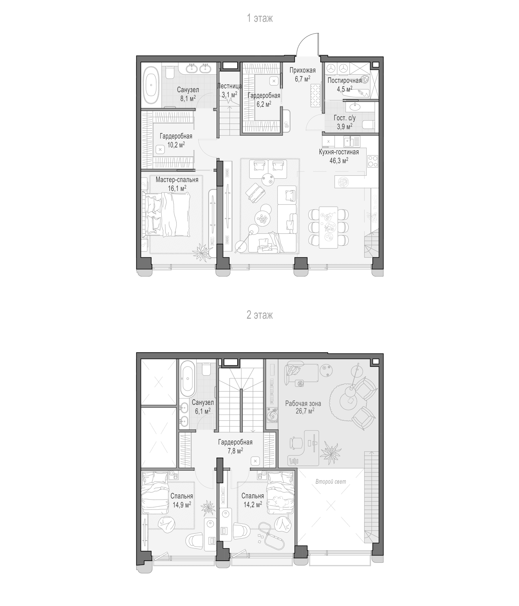 Планировка: Квартира евро-4 150 м² в ЖК «Дом Палашевский 11»