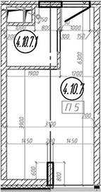 Планировка: Квартира 18 м² в ЖК «МФЗ Сантерра»