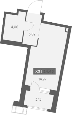 Планировка: Студия 22,9 м² в ЖК «Аквилон Рива»