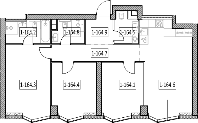 Планировка: Квартира евро-4 87,2 м² в ЖК «Айс Тауэрс»