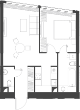 Планировка: Квартира 52,9 м² в ЖК «Дом Дау»