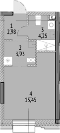 Планировка: Студия 26,6 м² в ЖК «N'ICE LOFT»