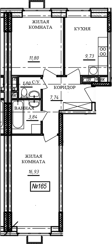 2-комнатная квартира