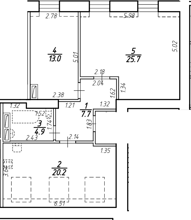 2-комнатная квартира