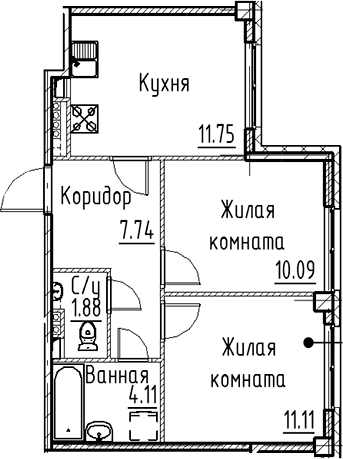 2-комнатная квартира