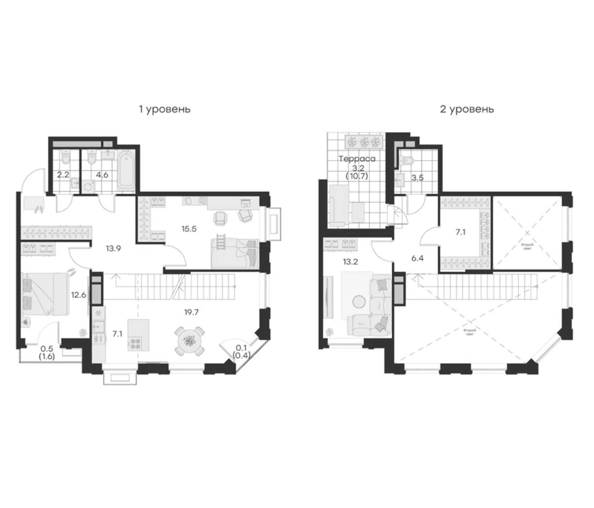 Планировка: Квартира евро-4 105,5 м² в ЖК «Михалевич»