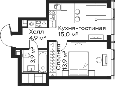 1-комнатная квартира