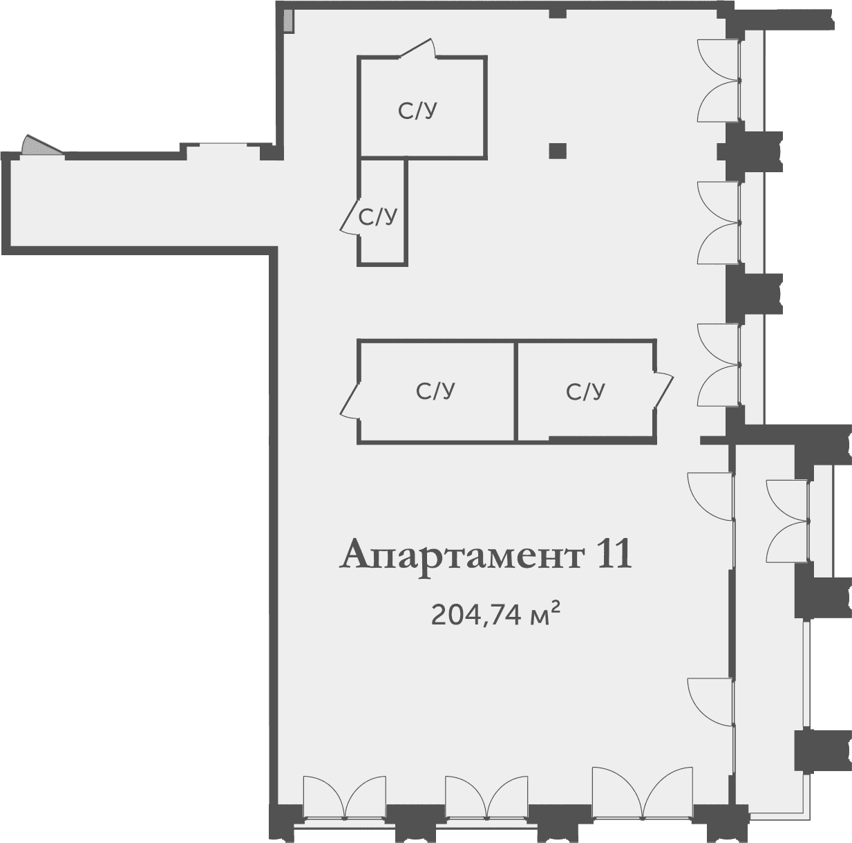 Планировка: Квартира 204,7 м² в ЖК «Аструм»