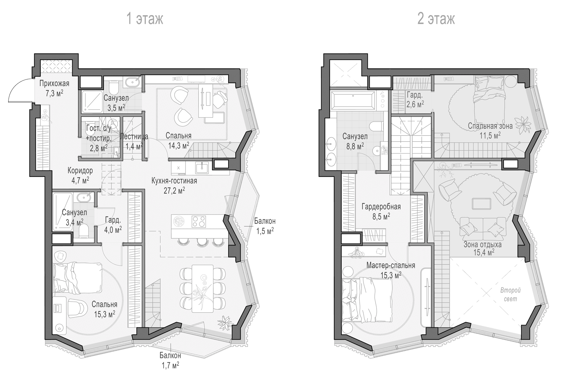 Планировка: Квартира евро-4 114,5 м² в ЖК «Квартал Тишинский бульвар»