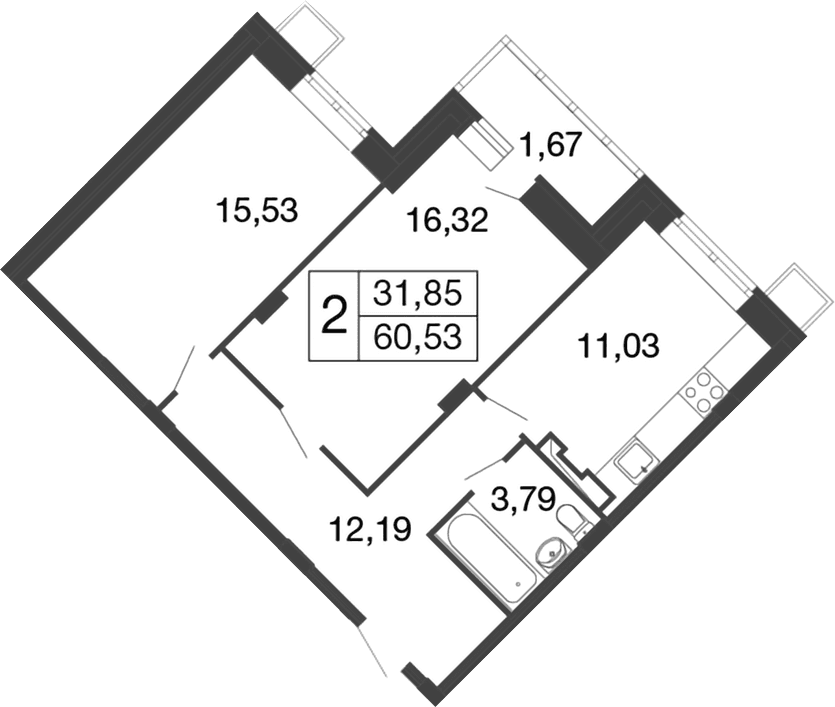 2-комнатная квартира