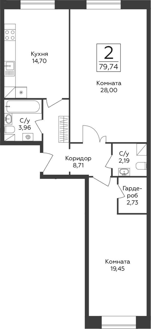 2-комнатная квартира