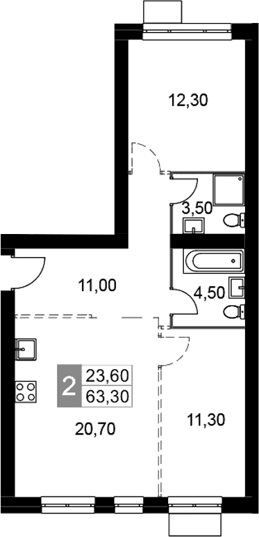 2-комнатная квартира