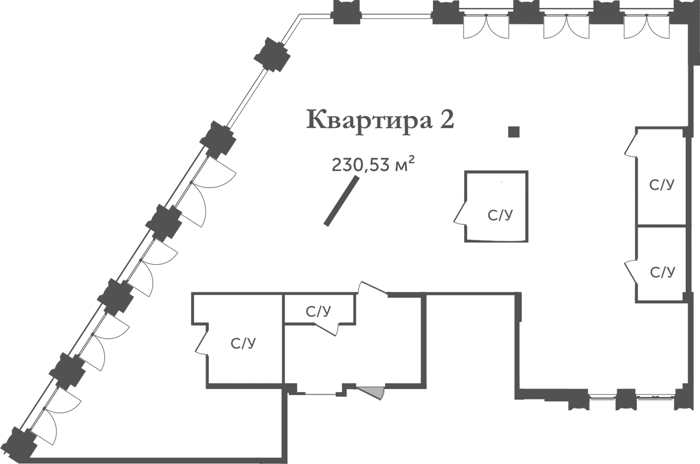 Планировка: Квартира 230,5 м² в ЖК «Аструм»