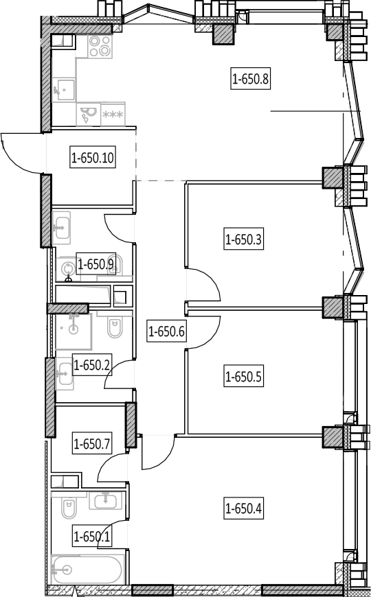 Планировка: Квартира евро-4 93,2 м² в ЖК «Айс Тауэрс»