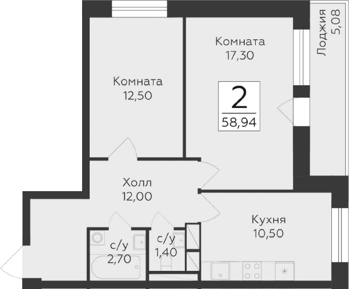 2-комнатная квартира
