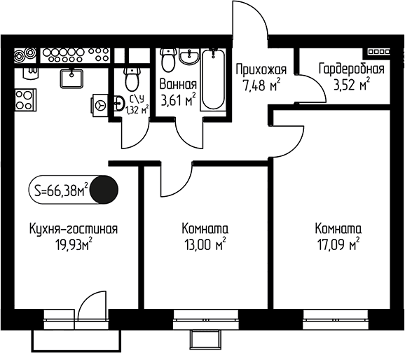 2-комнатная квартира