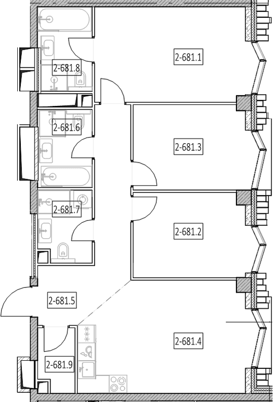 Планировка: Квартира евро-4 88,7 м² в ЖК «Айс Тауэрс»