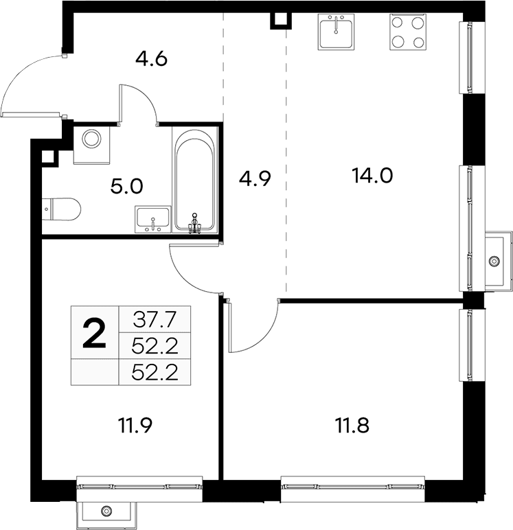 2-комнатная квартира