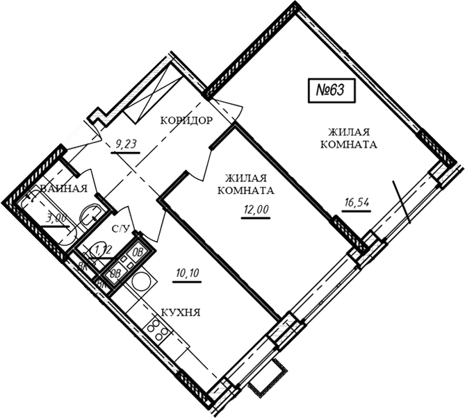 2-комнатная квартира