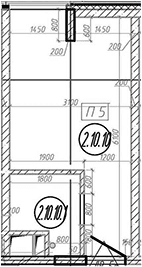 Планировка: Квартира 18 м² в ЖК «МФЗ Сантерра»