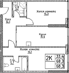 2-комнатная квартира