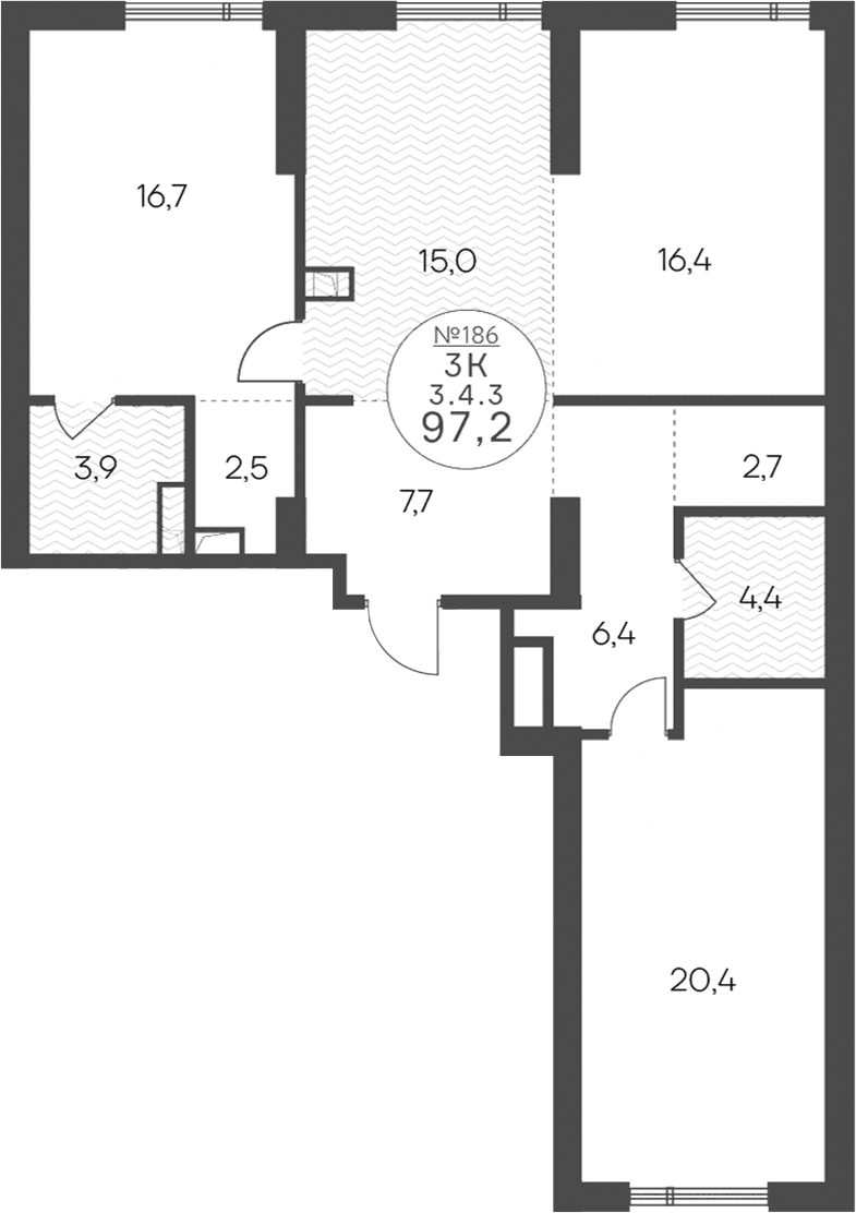 3-комнатная квартира